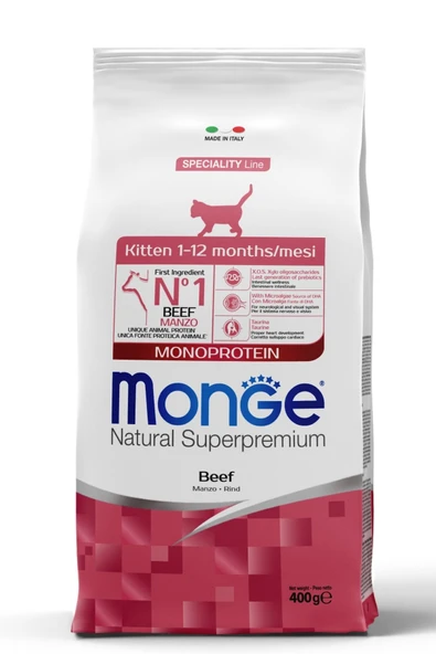 Monge Kitten Tek Proteinli Sığır Etli Yavru Kedi Maması 400 Gr ürün görseli 1