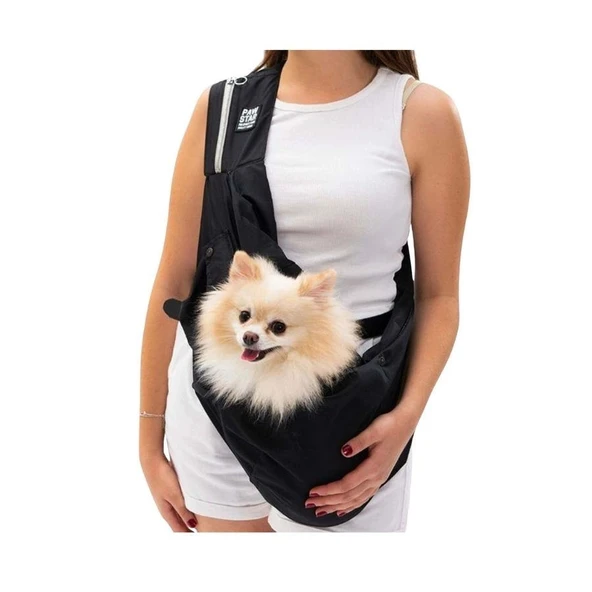 Pawstar Crossbody Kedi Köpek Taşıma Çantası Siyah ürün görseli 1