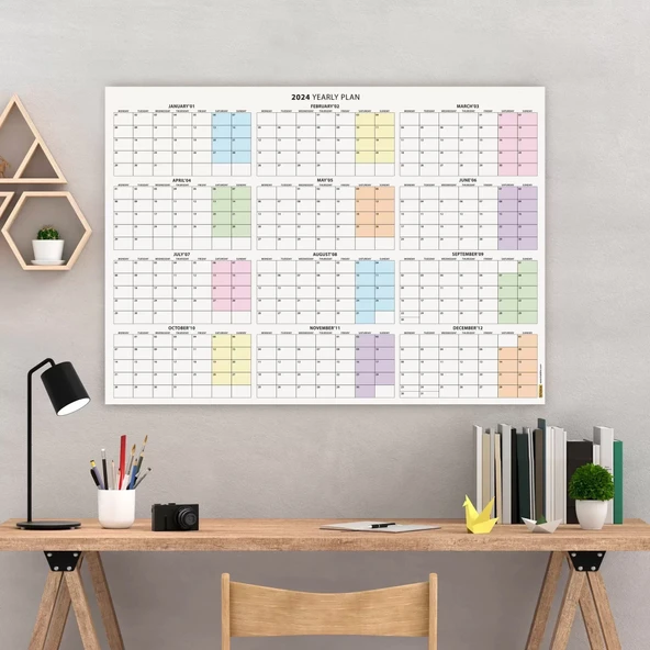 2027 Yıllık Planlayıcı Duvar Takvimi, 2027 Planlayıcı Takvim, 2027 Year Planner ürün görseli 1