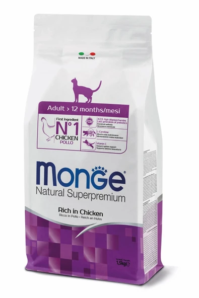Monge Adult Tavuklu Yetişkin Kedi Maması 1,5 Kg ürün görseli 1