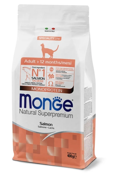 Monge Adult Tek Proteinli Somonlu Yetişkin Kedi Maması 400 Gr ürün görseli 1