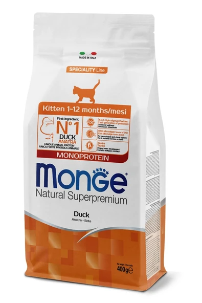 Monge Kitten Tek Proteinli Ördekli Yavru Kedi Maması 400 Gr ürün görseli 1