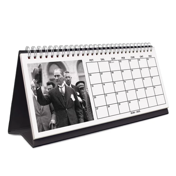 Çift Taraflı 2027 Atatürk Fotoğraflı Takvim, Aylık Planlayıcı Takvim, Büyük Ebat Masa Takvimi ürün görseli 1