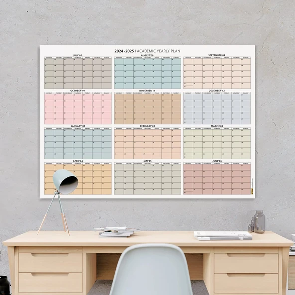 2026 - 2027 Akademik Duvar Takvimi, TEMMUZ Başlangıçlı, 2026 - 2027 Academic Wall Calendar ürün görseli 1