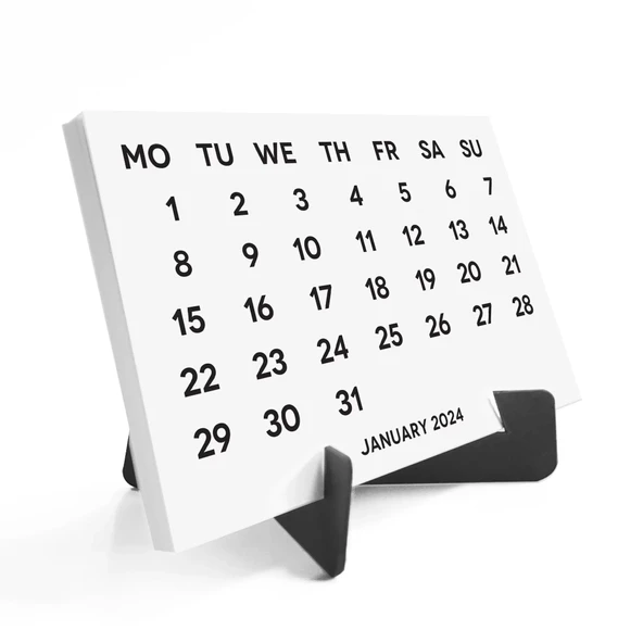 2027 Takvimi, 2027 Masa Takvimi Siyah Renk, 2027 Calendar, 2027 Desk Calendar Black Color ürün görseli 1