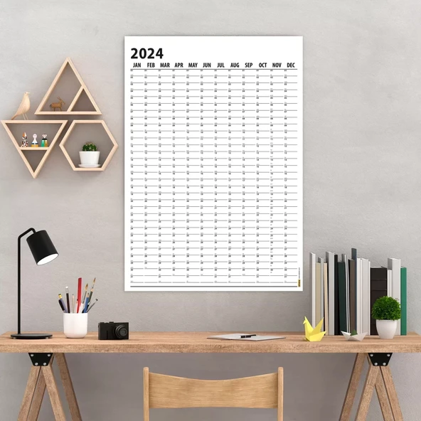 2027 Yıllık Planlayıcı Duvar Takvimi, 2027 Takvim, Büyük Duvar Takvimi, Siyah Beyaz Takvim ürün görseli 1
