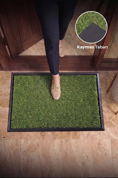 Valerine Life Suni Çim Halılı Havuzlu Ev Ofis işyeri iç Dış Kapı Önü Paspası 45x70cm Kir Tutucu ürün görseli 1