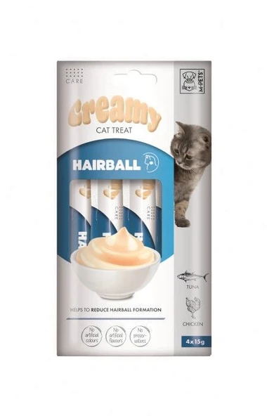 M-Pets Hairball Fonksiyonel Creamy Kedi Ödülü 4x15gr ürün görseli 1