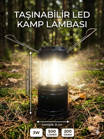 Kamp ışıldak tutma saplı led ışıldak 20 CM yukarı çektiğinde ledler yanıyor ürün görseli 1