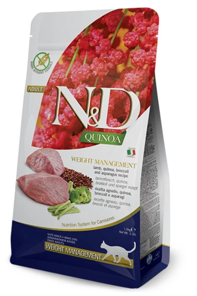 N&D QUİNOA CAT WEİGHT MANAGEMENT LAMB&BROCCOLİ ADULT 1,5KG ürün görseli 1