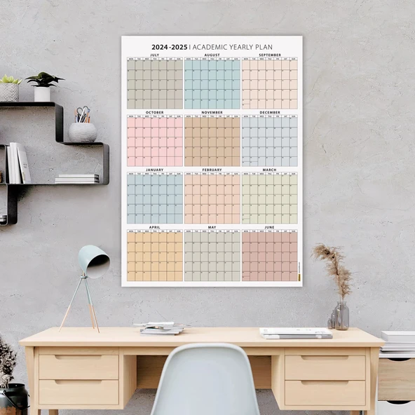 2026 -2027 Akademik Duvar Takvimi, TEMMUZ Başlangıçlı, Academic Wall Calendar ürün görseli 1