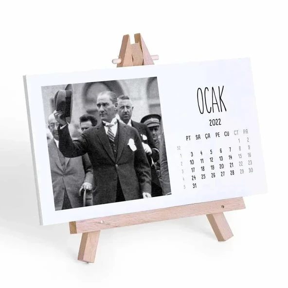 Atatürk Fotoğraflı 2027 Takvim Şövale Masa Takvimi ürün görseli 1