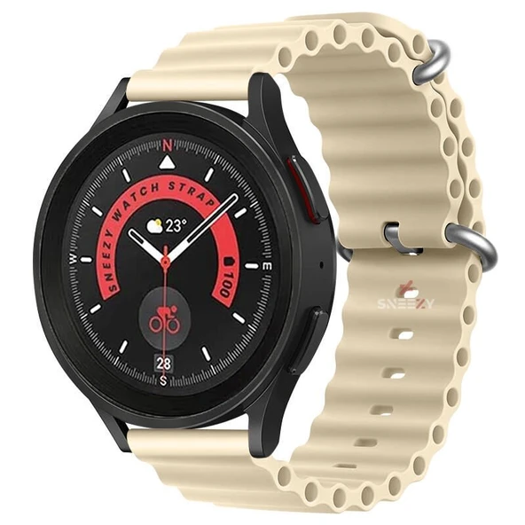 Huawei Watch 4 46mm-Watch 4 Pro 22mm Uyumlu Seaflex Ocean Silikon Kordon  Starlight Starlight ürün görseli 1