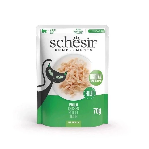 Schesir Pouch Jöle İçinde Tavuk Filetolu Yetişkin Kedi Konservesi 85 gr ürün görseli 1