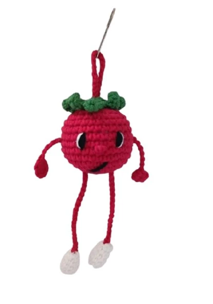Elma Çanta Süsü Amigurumi Organik Anahtarlık Oyuncak ürün görseli 1