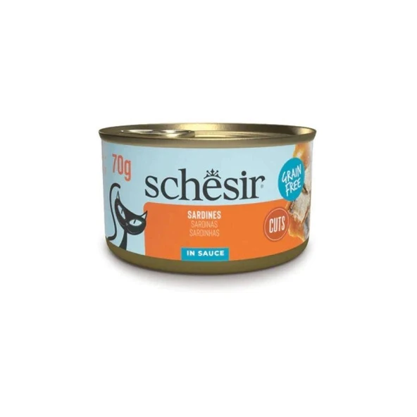 Schesir Tamamlayıcı Sardalyalı Sos İçinde Yetişkin Kedi Konservesi 70g ürün görseli 1