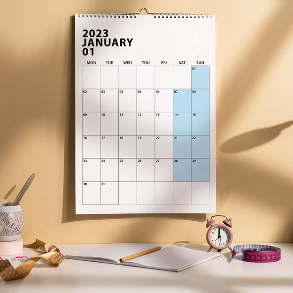 2027 Duvar Takvimi, Aylık Planlayıcı Takvim, Minimalist Takvim, Duvar Planlayıcısı ürün görseli 1