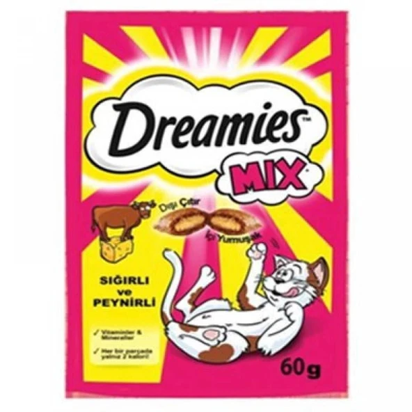 Dreamies Mix Sığır Etli Peynirli 60 gr Kedi Ödül Maması ürün görseli 1