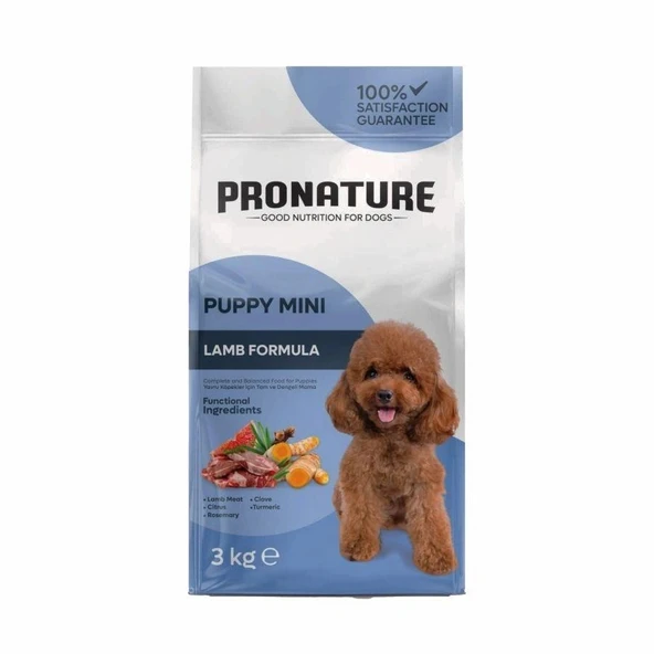 Pronature Küçük Irk Yavru Kuru Köpek Maması Kuzu Etli ve Pirinçli 3KG ürün görseli 1