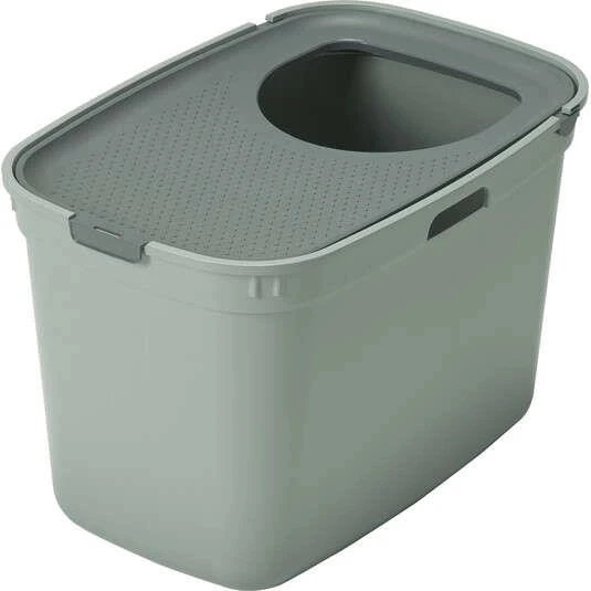 Moderna Top Cat Üstten Girişli Kapalı Kedi Tuvaleti 59cm Gri/Açık Gri ürün görseli 1