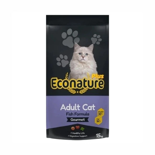 Econature Plus Yetişkin Gurme Kuru Kedi Maması 15 KG (13,5+1,5 KG Bonus Paket) ürün görseli 1