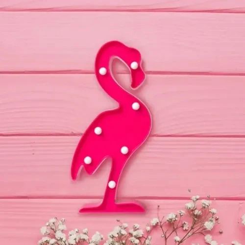 Led Işıklı Flamingo Gece Lambası - Resim 5