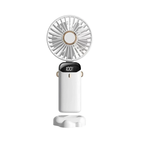MaxAir Çok Fonksiyonlu Hız Ayarlı Dijital Göstergeli ve Askı İpli Taşınabilir Fan (Beyaz) ürün görseli 1
