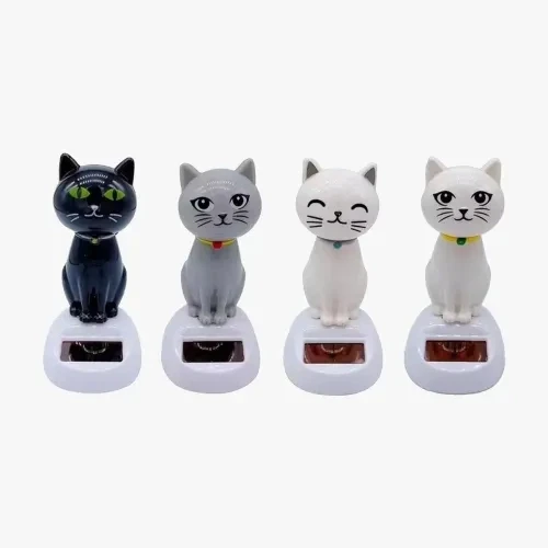 Güneş Enerjili Solar Sallanan Kedi Figürü ürün görseli 1