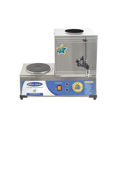 Platin Elektrikli 10 Litre Pleytli Çay Kazanı & Kahveci Kazanı & Kahve Çay Oçağı Inox Sanayi Tipi ürün görseli 1