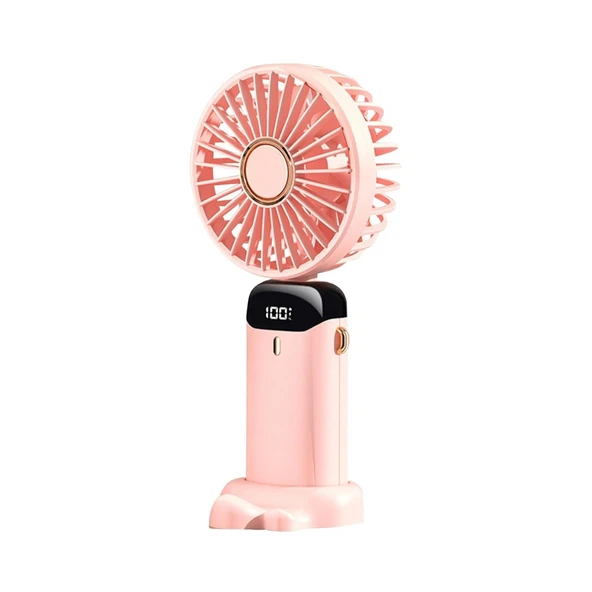 MaxAir Çok Fonksiyonlu Hız Ayarlı Dijital Göstergeli ve Askı İpli Taşınabilir Fan (Pembe) ürün görseli 1