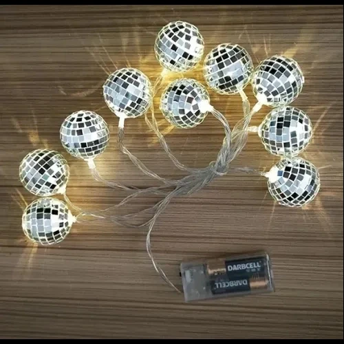2m 10 LED Pilli Disko Toplu Işık - Resim 2