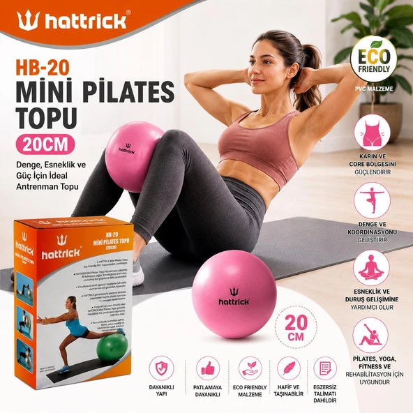 Mini Pilates Topu 20 cm Pembe Pilates Yoga Fitness Egzersiz Denge Topu ürün görseli 1