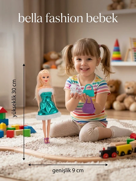 Kutulu Gelinlikli Et Bebek Bella 30 CM kollar ve bacaklar hareketli ürün görseli 1