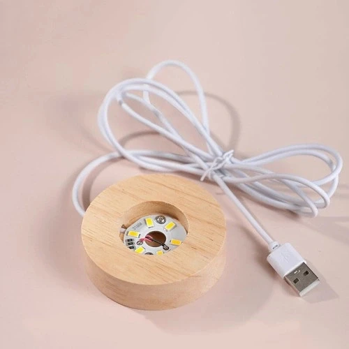 Ahşap Altlıklı Usb'li Işıklı Cam Küre - Resim 2