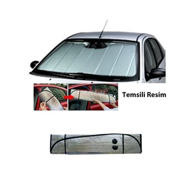 CARUB İÇ GÜNEŞLİK METALİK KATLAMALI METELİZE 130×60CM ürün görseli 1