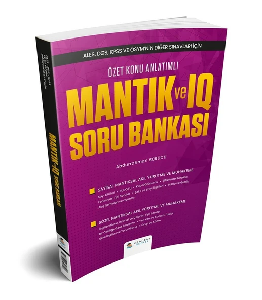 ALES DGS KPSS ve ÖSYM nin Diğer Sınavları İçin Mantık ve IQ Konu Anlatımlı Soru Bankası Akademi Denizi ürün görseli 1