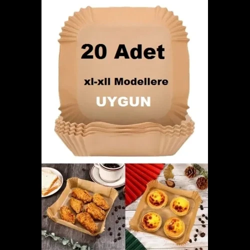 Büyük Boy Air Fryer Fritöz Pişirme Kağıdı 20 Adet ürün görseli 1