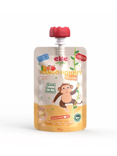 OG Natural Mango Monkey Organik Karışık Meyve Püresi 110gr ürün görseli 1