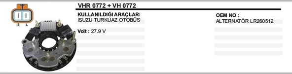 VERTEX KONJEKTÖR +DİOT TABLASI 24V ISUZU TURKUAZ OTOBÜS ürün görseli 1