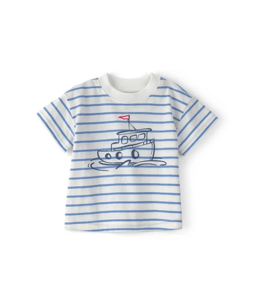 Carters Erkek Bebek Body Şort Set 1U744110 Mavi - Resim 2