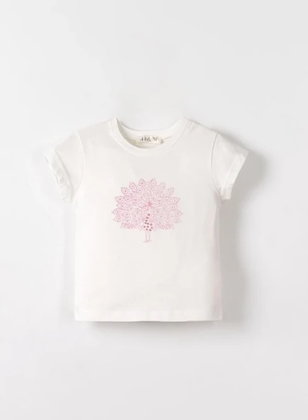NK Tavus Kuşu Tshirt 31626 Ekru Lila ürün görseli 1