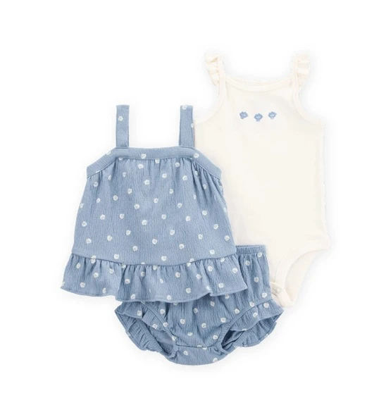 Carters Kız Bebek Alt Üst Set 1S529110 Mavi ürün görseli 1