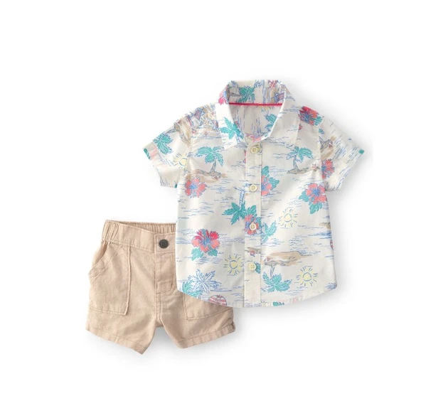 Carters Erkek Bebek Gömlek Şort Set 1U638510 Renkli ürün görseli 1