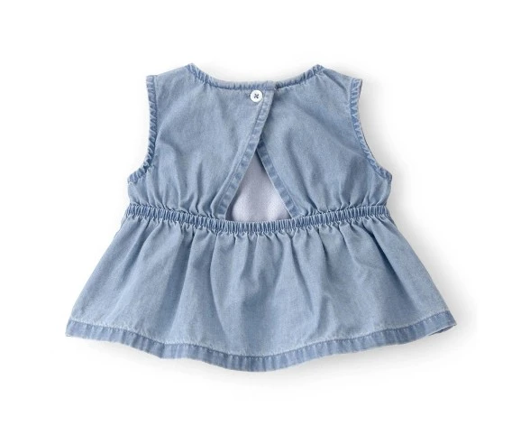 Carters Kız Bebek Body Şort Set 1U529310 Mavi - Resim 3