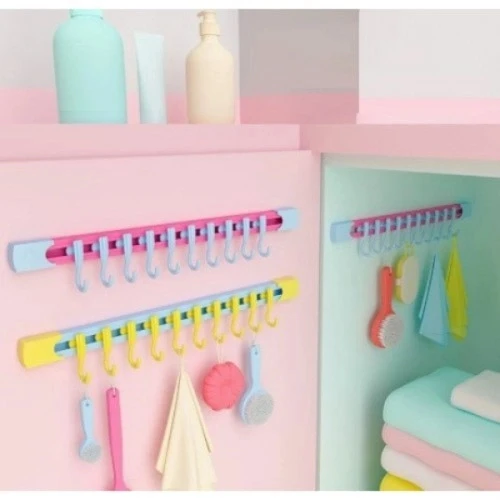 10 Kancalı Raylı Mutfak ve Banyo Düzenleyici Askı ürün görseli 1