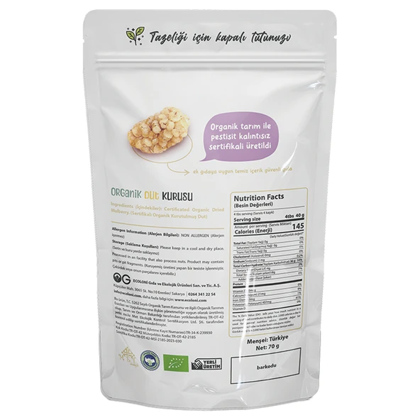 OG Natural Organik Dut Kurusu 70 Gr - Resim 2
