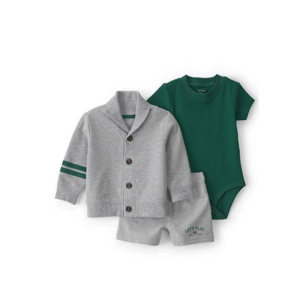 Carters Erkek Bebek Body Şort Set 1U533110 Gri ürün görseli 1