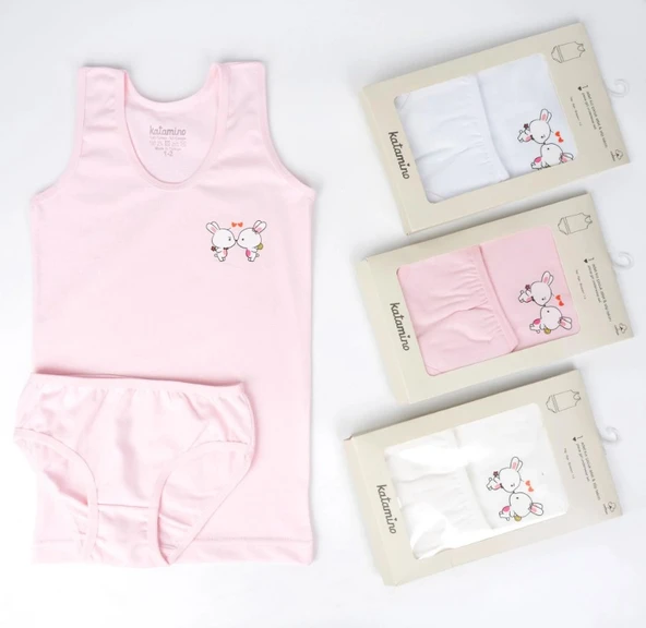 Katamino Pearly Kız Geniş Askılı Slip Takım K128644 Asorti ürün görseli 1