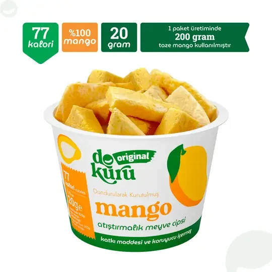 Dokuru Original Mango Atıştırmalık Meyve Cipsi 20gr - Resim 4