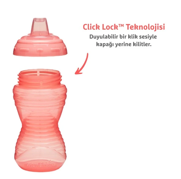 Munchkin Might Grip Alıştırma Bardağı 296ml 9ay+ Pembe - Resim 3